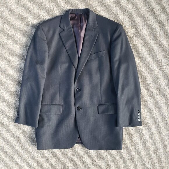 Brooks Brothers 1818 Madison Gray Herringbone Wool Suit Saxxon 42S / W37 - Picture 5 of 14